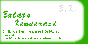 balazs kenderesi business card